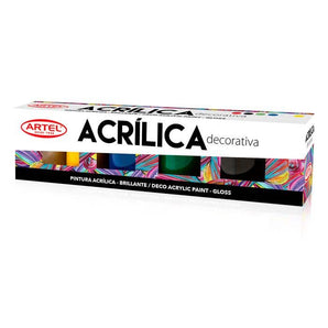 Estuche Pintura Acrilica 6 Colores 15Ml Artel