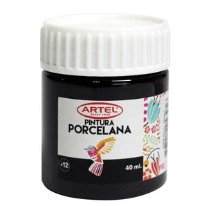 Frasco 40Ml Pintura Porcelana Negro Artel