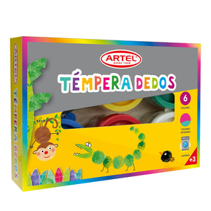 Témpera Dedos 6 Colores Artel