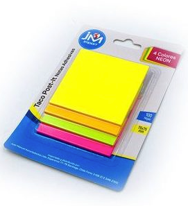 Taco Post it Neon 75x75 mm 4 colores