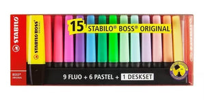 Caja Destacadores Stabilo 15u 6 Pastel 9 Fluor