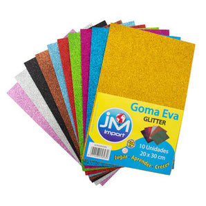 Goma Eva Glitter X 10 Surtidos 20X30 Cm Jm