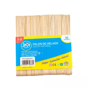 Palo De Helado Natural 50 Unidad Jm(200)