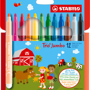 Caja Lapices Marcador Trio Jumbo Stabilo 12u Wal