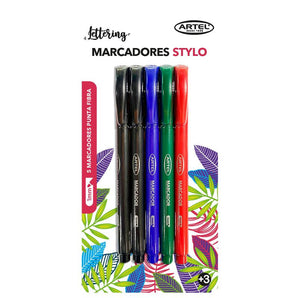 5 Marcadores Stylo Básico 1mm Artel