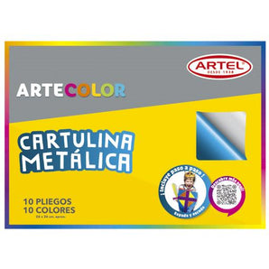 Sobre Cartulina Metalica 10 Hojas Artel