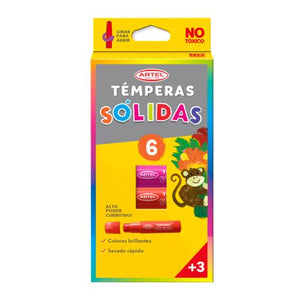 Tempera Solida 6 Colores Artel