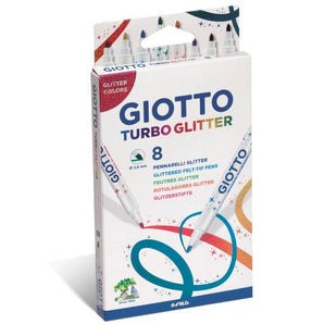 Caja Lapices Scripto Colores Glitter Turbo Giotto 8u